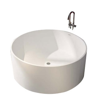 Artipisyal na Bato na Round Freestanding Bathtub