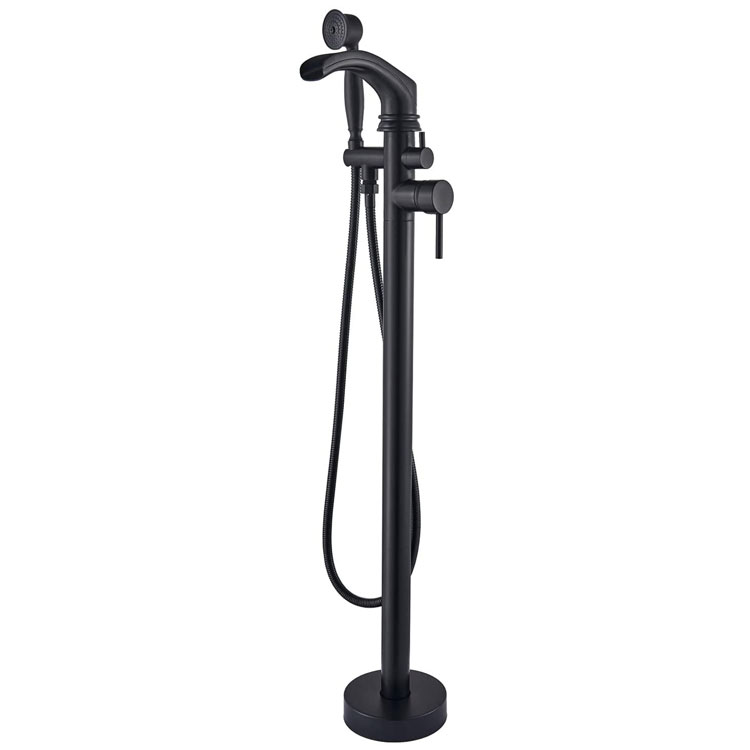 Itim na Freestanding Bathtub Faucet