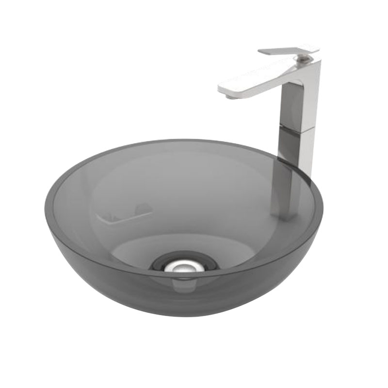 Grey transparent countertop basin