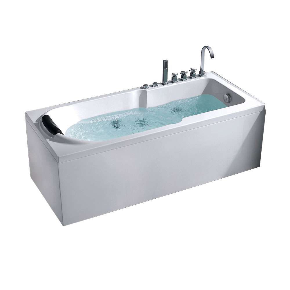 Rectangular Heated Whirlpool Bathtub