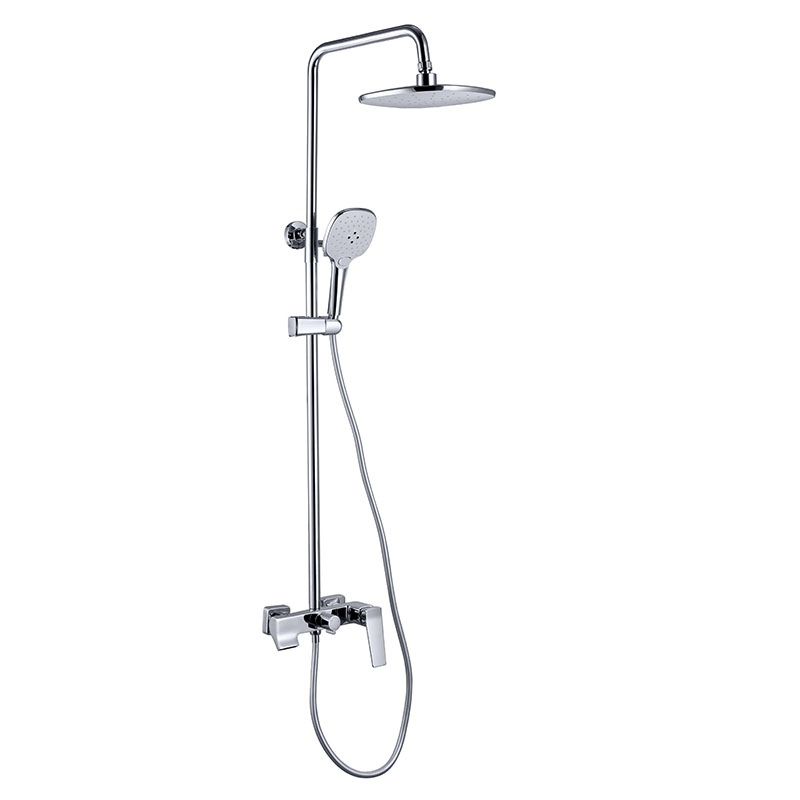 Silver Thermostatic Big Shower System na may mga Hand Shower Faucet