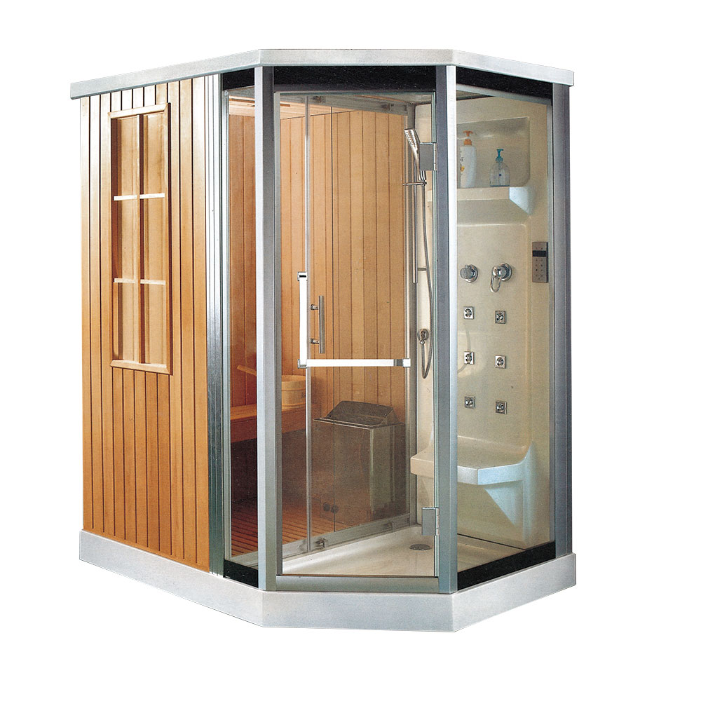 Traditional Home Indoor Hemlock Steam Sauna Room na May Stove